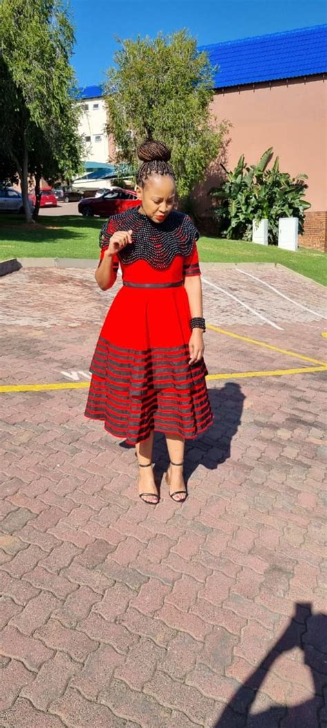 Red Xhosa Attire Circle Skirt Outfits Latest African Fashion Dresses
