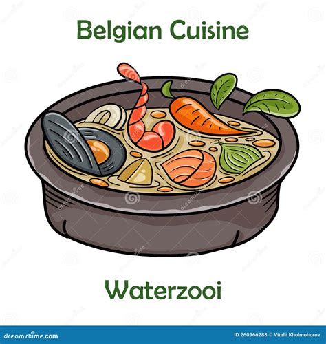 Waterzooi. Creamy Soup with Seafoods and Vegetables Close Up Stock ...