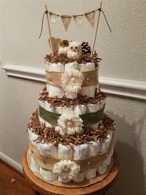 Rustic Baby Shower Diaper Cake Baby Shower Diaper Cake Baby Shower