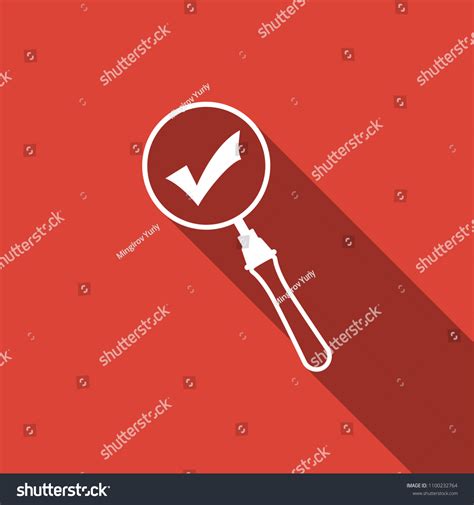 Magnifying Glass Check Mark Icon Isolated Stock Vector Royalty Free 1100232764 Shutterstock