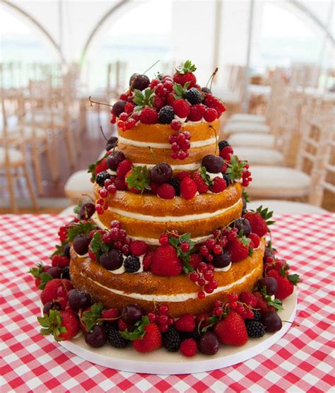 Summer Fruits Naked Wedding Cake Decorated Cake By Cakesdecor