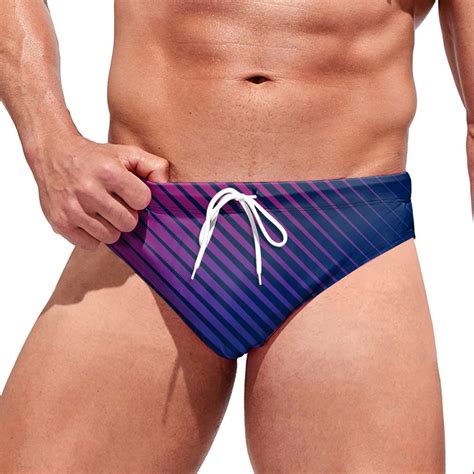 Kpoplk Men S Swim Briefs Sexy Low Rise Bikini Swimwear Purple Xl Walmart