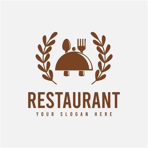 Simple And Clean Restaurant Logo Template Design In Brown Color