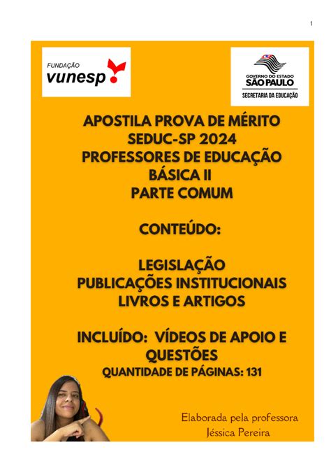 Inscrição Prova Merito Sp - Apostila Geral PEI - Prova de Mérito SEE-SP 2024: Educação e Conflitos ...