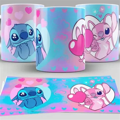 Kit Artes Canecas Stitch E Angel Doces Desenhos