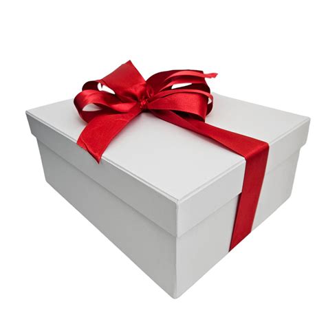 Laço Em Caixa De Presente - Caixa de Presente 20x25x10 Branca Laco Vermelho - CraftImbui