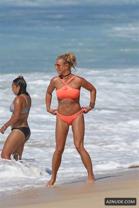 Britney Spears Topless And Sexy In A Peach Bikini At The Beach Hawaii AZNude