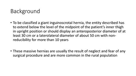 Giant Inguinoscrotal Hernias Pphkjhkjgiiyuytx Ppt