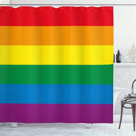 Ambesonne Rainbow Shower Curtain Gay Parade Flag Freedom Wx L Multicolor Walmart