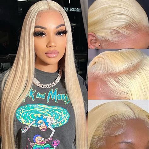 Amazon Myecool 40 Inch Blonde Lace Front Wigs Human Hair 13x4 Straight 613 HD Lace Frontal