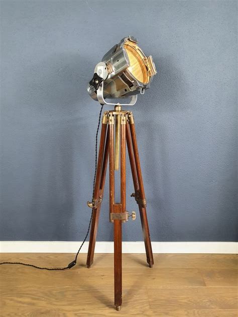 Spotlight Theater Lamp Vloerlamp Aluminium Hout Teak Catawiki