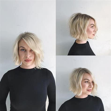 Blonde Soft Blend Bob With Side Part And Undone Wavy Textu Flickr