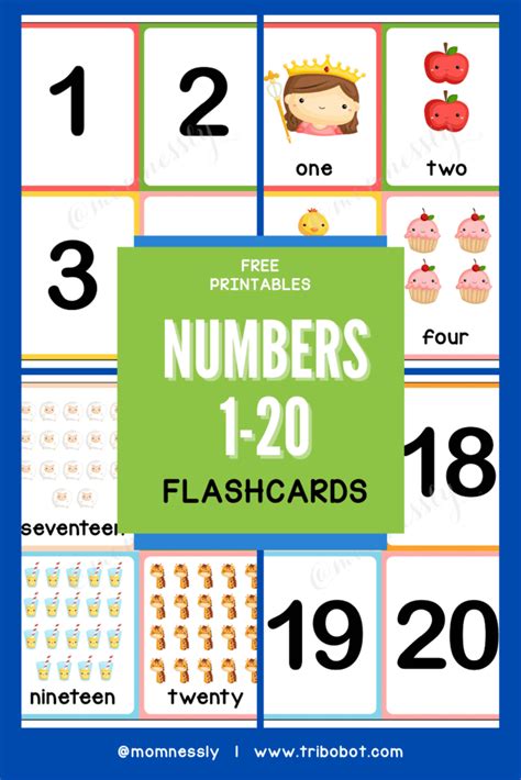 Numbers Flashcards Free Printable - Tribobot x Mom Nessly