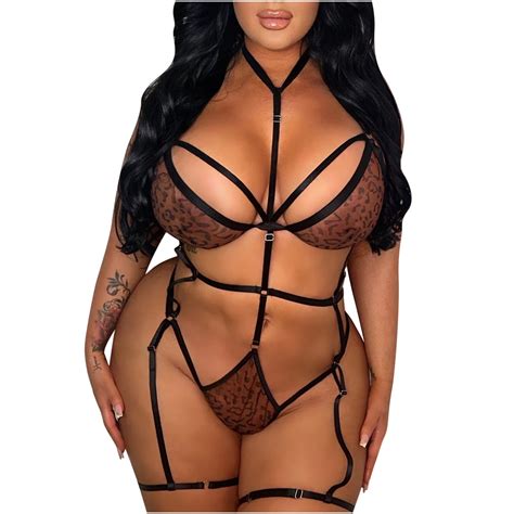 Wreesh Womens Lingerie Bodysuit Exquisite Plus Size Lace Lingerie Bra