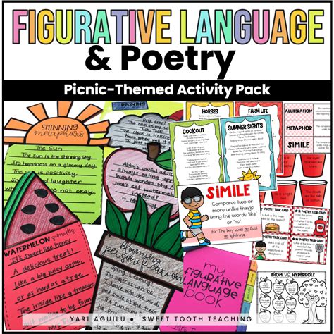 Figurative Language And Poetry Center Activities And Task Cards Picnic