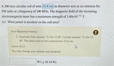 Solved 200 Turn Circular Coil Of Wire In Diameter Acts As An