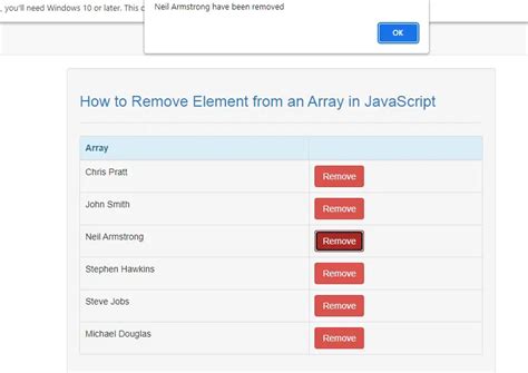 How To Remove Element From An Array In Javascript Sourcecodester