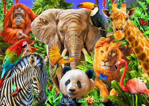Animals for Kids Wallpaper Wall Mural by Magic Murals