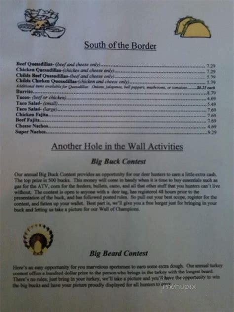 Hole In The Wall Cafe Menu in Newcastle, TX | Order Delivery & Reviews