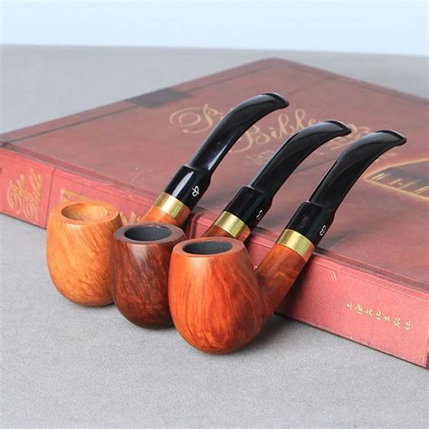 Import Small Size Briar Tobacco Pipe Bent Type Wooden Smoking Tobacco