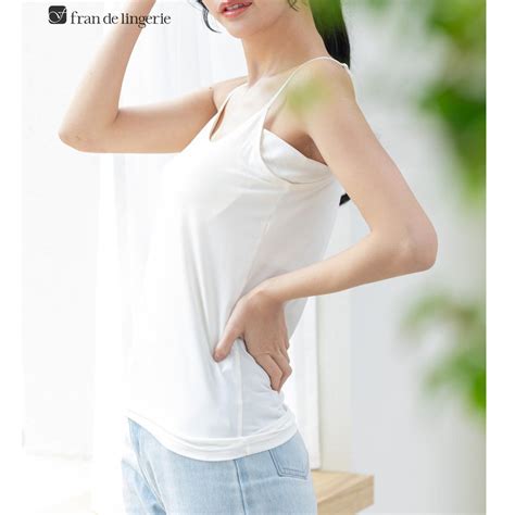 fran de lingerie 接触冷感 吸汗 速乾 UVカット 抗菌 消臭 キャミソール カップ付き インナー 脇汗パッド付き レディース フランデランジェリー hv i e 冷