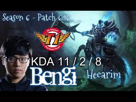 SKT T1 Bengi HECARIM Vs NIDALEE JUNGLE Patch 6 16 KR Ranked League