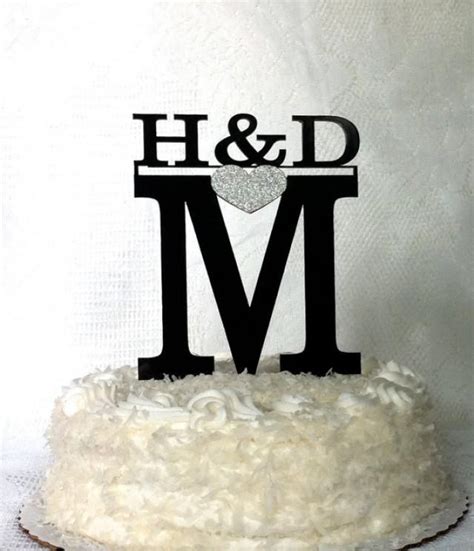 Monogram Wedding Cake Topper With Personalized Couples Initial