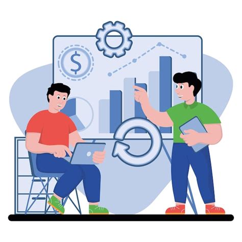 Premium Vector Vector Image With Two Employees In The Office Plan