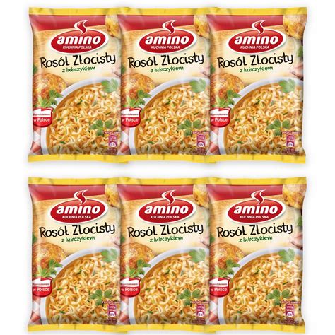 Amino Zupa błyskawiczna rosół złocisty 57 g 6 szt 11866896837 Allegro pl