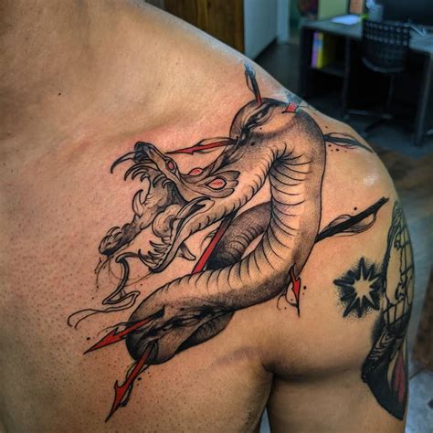 Demon snake darkwork done by Tyler Nguyen out of My Little Needle ...