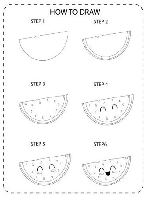 How to Draw Cute Fruits Step by Step Colouring Book to Learn - Etsy