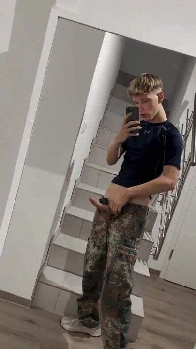 German Blonde Boy From The Bundeswehr Is Horny Gay Twink Porn Feat
