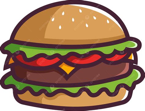 Ilustrasi Kartun Burger Vektor Burger Makanan Cepat Saji Kartun Png