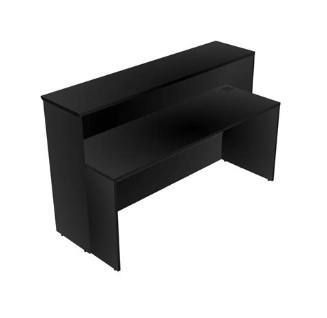 Slick Black Rectangular Reception Desk Officestock