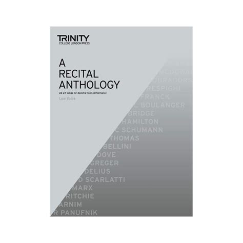 A Recital Anthology Low Voice 22 Art Songs For Diploma Level