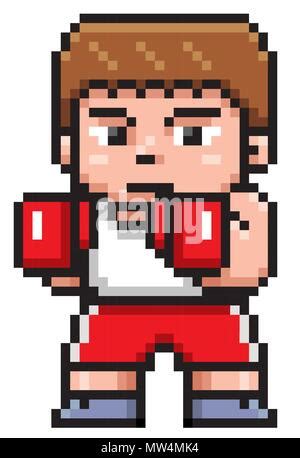 Vector Pixel Art Boxing Isolated Cartoon Stock Vector Image Art Alamy