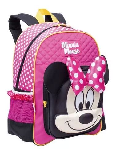 Mochila Infantil Minnie Mouse Alto Relevo Costas Grande 19y