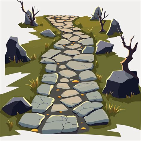 Path With Stone Tiles 21780454 Vector Art At Vecteezy