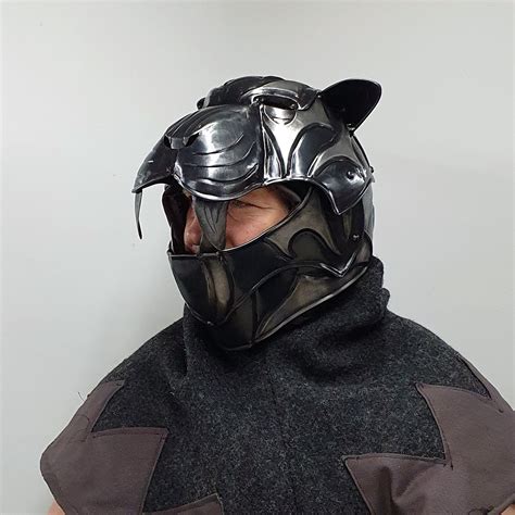 Helmet Tiger Armor Metal Larp Medieval Cosplay Knight Theater Movie