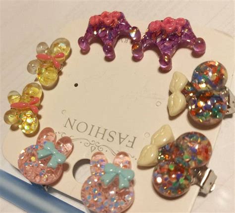 Купить Детские клипсы сережки (без прокола) для принцессы набор 4 пары ...