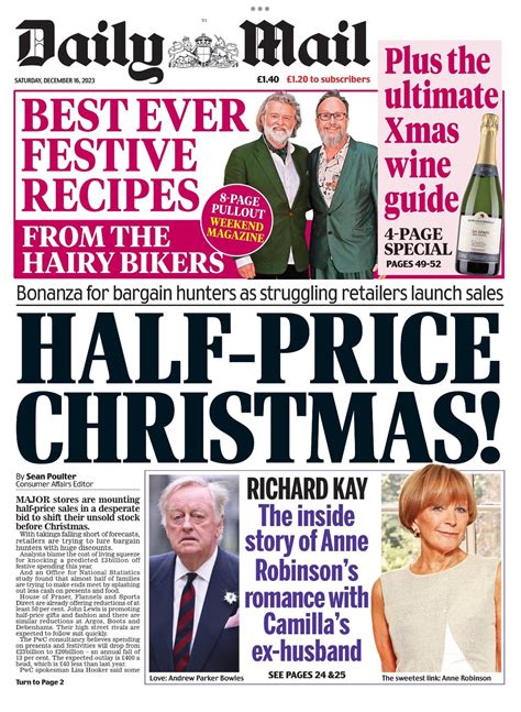 Daily Mail Front Page Th Of December Tomorrow S Papers Today