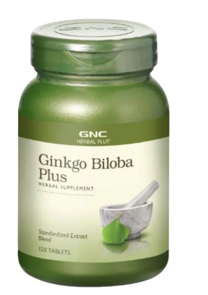 Ginkgo Biloba Herbal Plus Gnc 60mg 100 Cápsulas