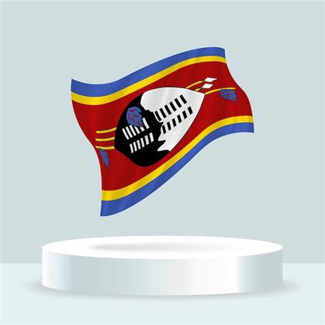 Premium Vector Eswatini Flag D Rendering Of The Flag Displayed On