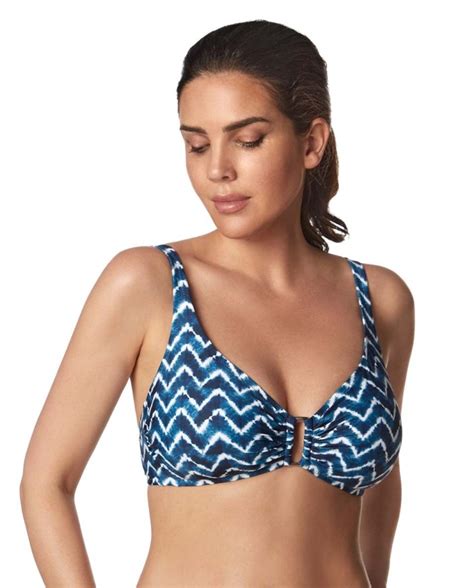 Top Bikini Capacidad Triangular Con Copa Estampado Turquoise Bikini Bikini