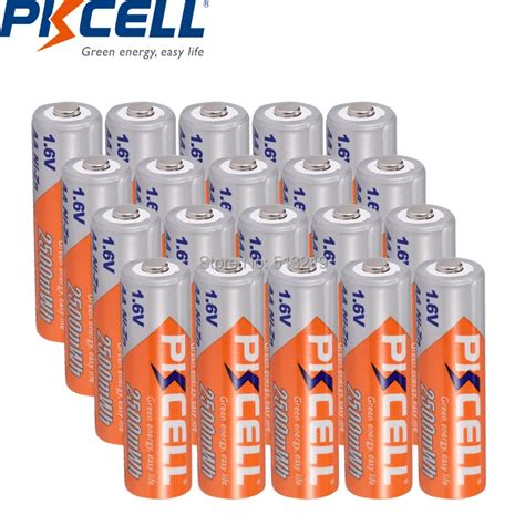 Pcs Pkcell Nizn Battery V Aa Mwh Rechargeable Batteries Nickel