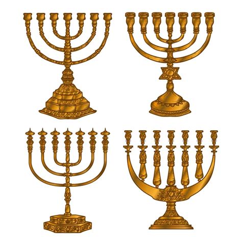 Jewish religious symbol menorah isolated on white background Stock ...