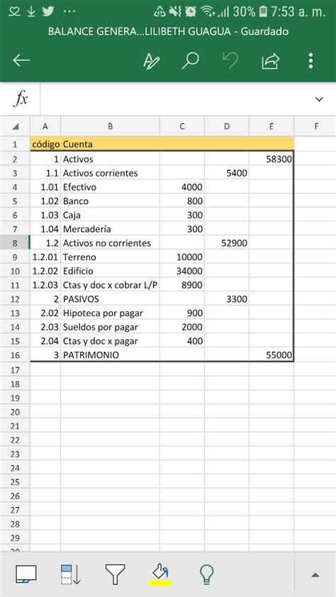 Balance En Excel Plantillas