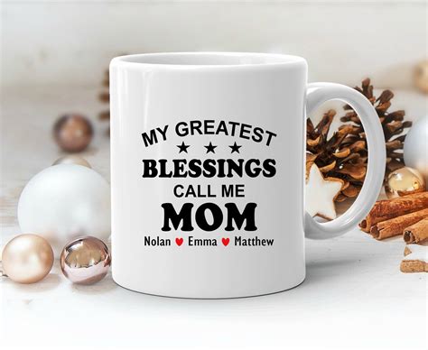 Personalized Mom Mug, Custom Kids Names Mom Mug Gift, Mothers Day Mug ...