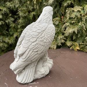 Cement Eagle Garden Statue Painted Concrete 9 Outdoor American Bald