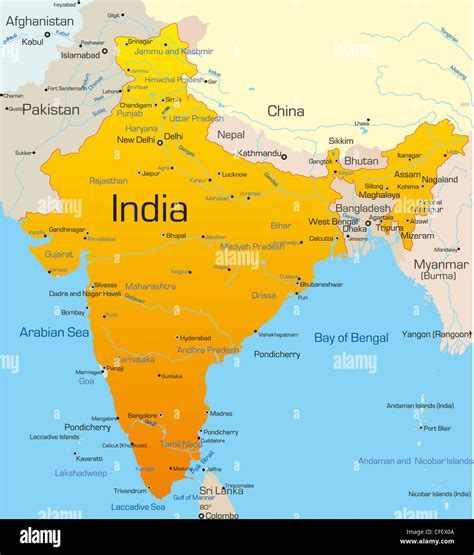india country map